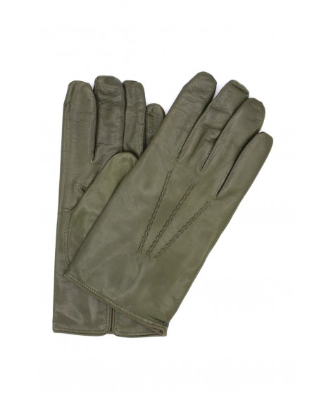 Sermoneta Gloves Guanto Nappa foderato cashmere Verde militare