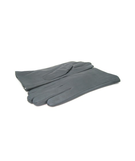 Sermoneta Gloves Guanto Nappa Foderato Lapin Grigio Scuro