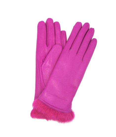 Sermoneta Gloves Guanto Nappa foderato lapin in tinta Fucsia