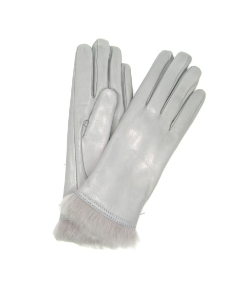 Sermoneta Gloves Guanto Nappa foderato lapin in tinta Grigio Perla