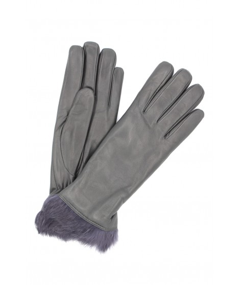 Sermoneta Gloves Guanto Nappa foderato lapin in tinta Grigio scuro