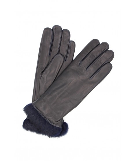 Sermoneta Gloves Guanto Nappa foderato lapin in tinta Navy