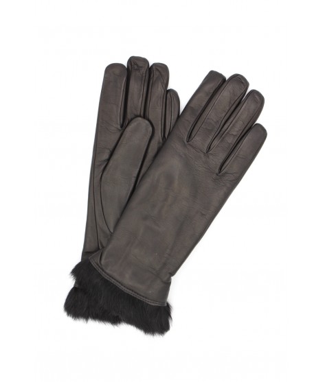 Sermoneta Gloves Guanto Nappa foderato lapin in tinta Nero