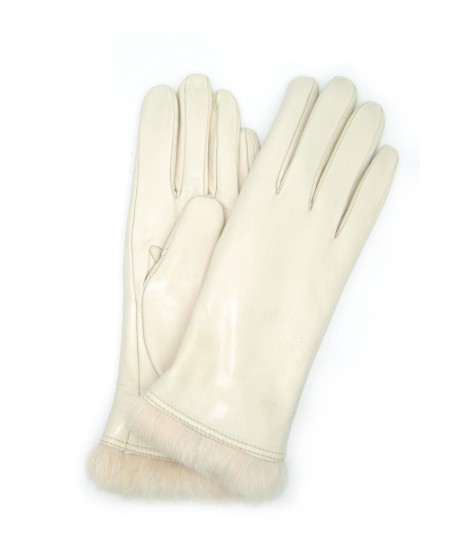 Sermoneta Gloves Guanto Nappa foderato lapin in tinta Panna
