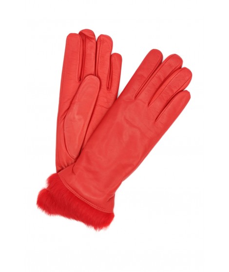 Sermoneta Gloves Guanto Nappa foderato lapin in tinta Rosso