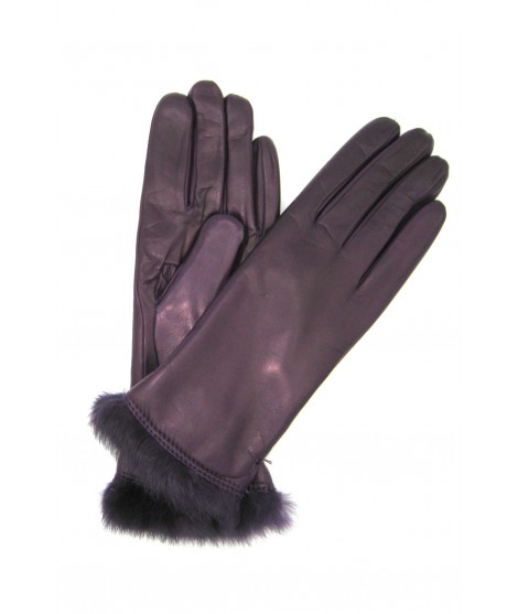 Sermoneta Gloves Guanto Nappa foderato lapin in tinta Viola