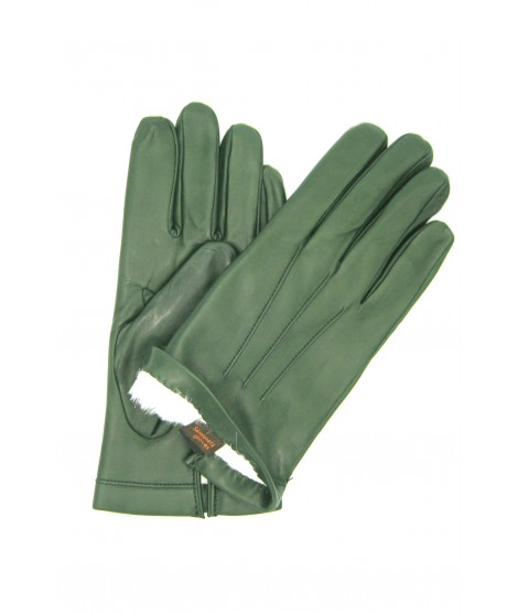 Sermoneta Gloves Guanto Nappa foderato Lapin Verde oliva