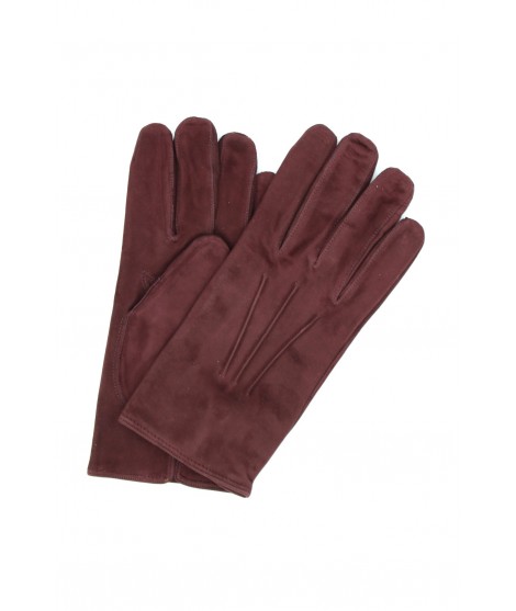 Sermoneta Gloves Guanto Nappa scamosciata fodera cashmere Bordeaux