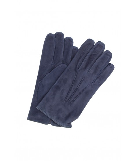 Sermoneta Gloves Guanto Nappa scamosciata fodera cashmere Navy