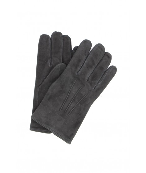 Sermoneta Gloves Guanto Nappa scamosciata fodera cashmere Nero