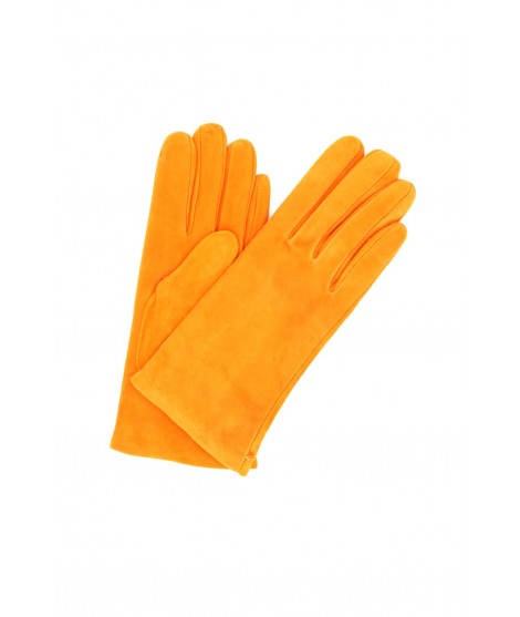 Sermoneta Gloves Guanto Nappa scamosciato foderato cashmere Arancio