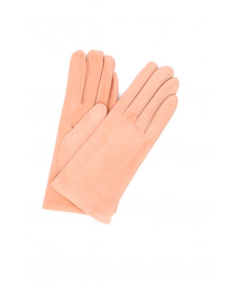 Sermoneta Gloves Guanto Nappa scamosciato foderato cashmere Rosa