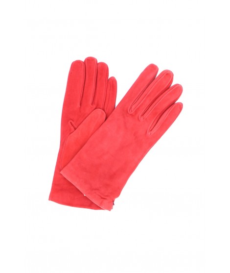 Sermoneta Gloves Guanto Nappa scamosciato foderato cashmere Rosso