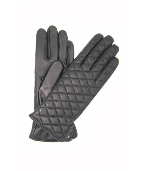 Sermoneta Gloves Guanto trapuntato 2bt fodera cashmere Navy