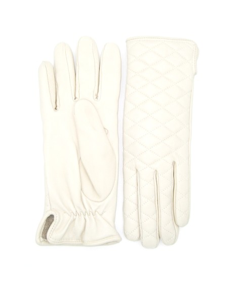 Sermoneta Gloves Guanto Trapuntato 2bt Fodera Cashmere Panna