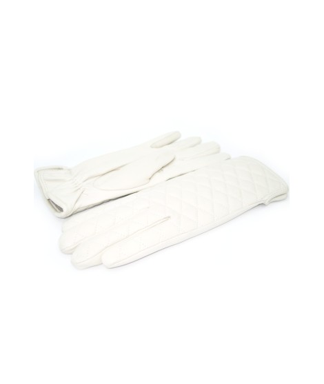 Sermoneta Gloves Guanto Trapuntato 2bt Fodera Cashmere Panna