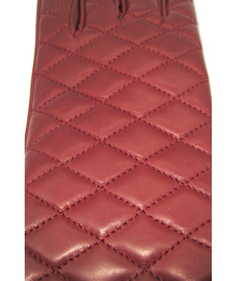 Sermoneta Gloves Guanto Trapuntato 2bt Fodera Cashmere Rosso Scuro