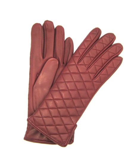 Sermoneta Gloves Guanto trapuntato 2bt fodera cashmere Rosso scuro Sermoneta Gloves Guanto trapuntato 2bt fodera cashmere Rosso scuro