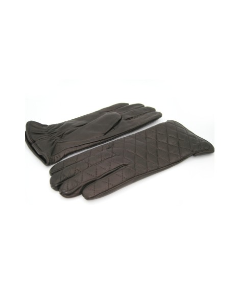 Sermoneta Gloves Guanto Trapuntato 2bt Fodera Cashmere T.Moro