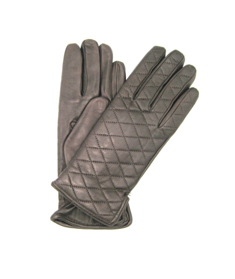 Sermoneta Gloves Guanto trapuntato 2bt fodera cashmere T.Moro