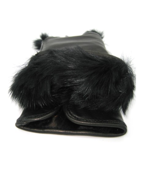 Sermoneta Gloves Manicotto 2bt Foderato In Lapin Nero