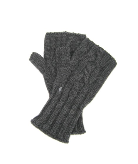 Sermoneta Gloves Manicotto 2bt in 100% Cashmere Treccia Grigio scuro