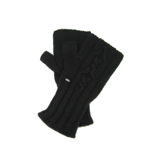 Sermoneta Gloves Manicotto 2bt in 100% Cashmere Treccia Nero