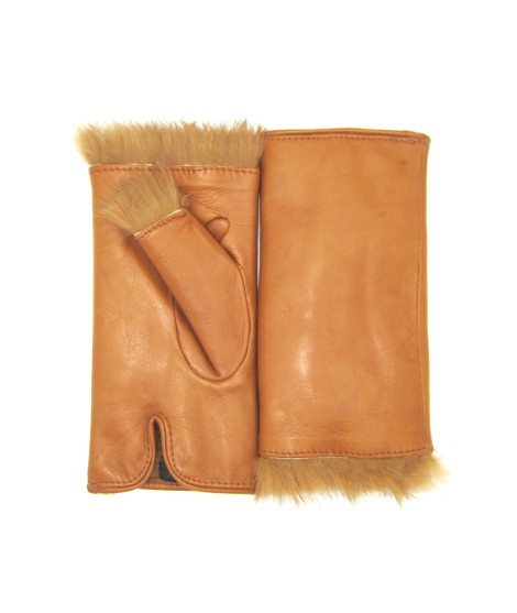 Sermoneta Gloves Manicotto In Nappa 2bt Foderato In Lapin Tan