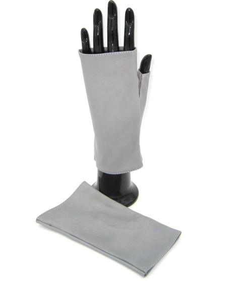 Sermoneta Gloves Manicotto In Nappa 2bt Foderato Seta Grigio Perla