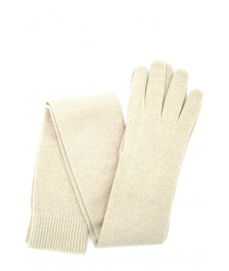 Sermoneta Gloves Guanto in 100% cashmere 16bt Panna