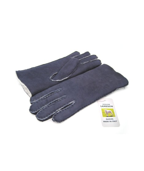 Sermoneta Gloves Guanto Montone Cucito A Mano Navy