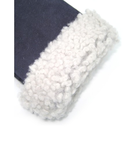 Sermoneta Gloves Guanto Montone Cucito A Mano Navy