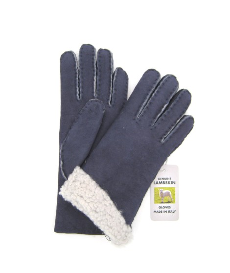 Sermoneta Gloves Guanto Montone cucito a mano Navy