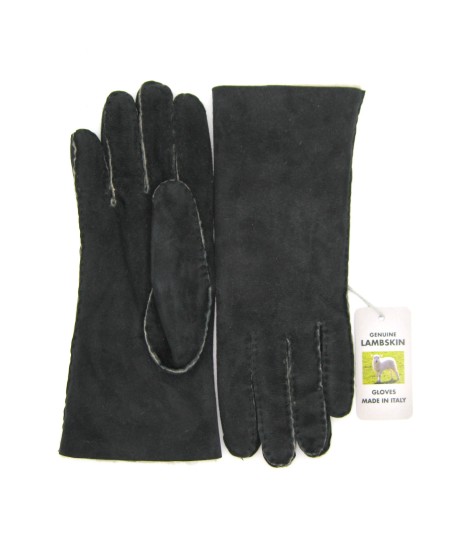 Sermoneta Gloves Guanto Montone Cucito A Mano Nero