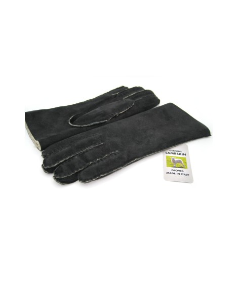 Sermoneta Gloves Guanto Montone Cucito A Mano Nero