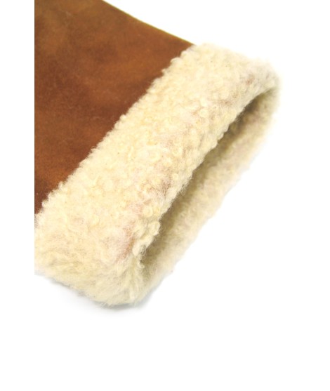 Sermoneta Gloves Guanto Montone Cucito A Mano Tan