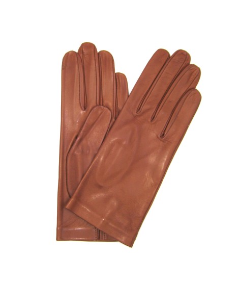 Sermoneta Gloves Guanto Nappa fodera seta Cognac