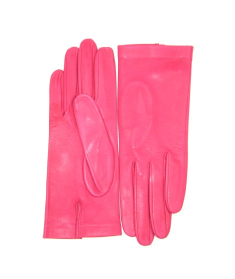 Sermoneta Gloves Guanto Nappa Fodera Seta Fucsia