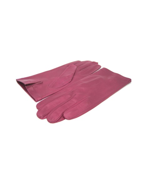 Sermoneta Gloves Guanto Nappa Fodera Seta Magenta