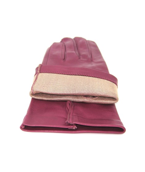 Sermoneta Gloves Guanto Nappa Fodera Seta Magenta