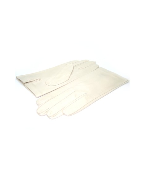 Sermoneta Gloves Guanto Nappa Fodera Seta Panna