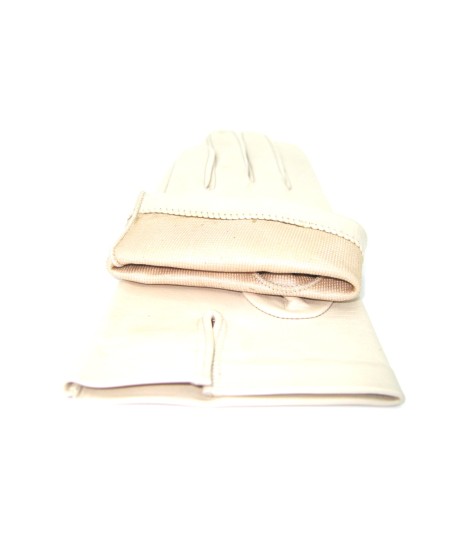 Sermoneta Gloves Guanto Nappa Fodera Seta Panna
