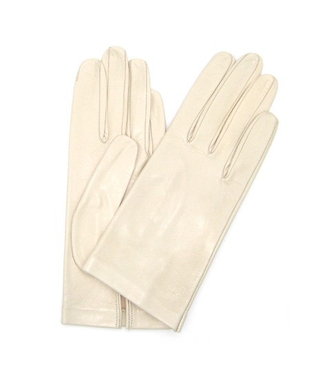 Sermoneta Gloves Guanto Nappa fodera seta Panna