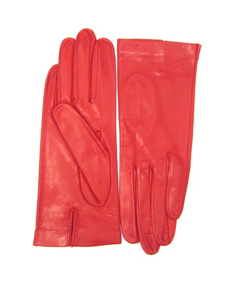 Sermoneta Gloves Guanto Nappa Fodera Seta Rosso