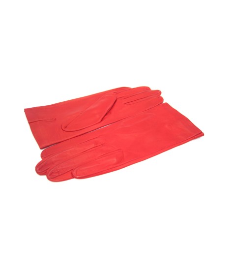Sermoneta Gloves Guanto Nappa Fodera Seta Rosso