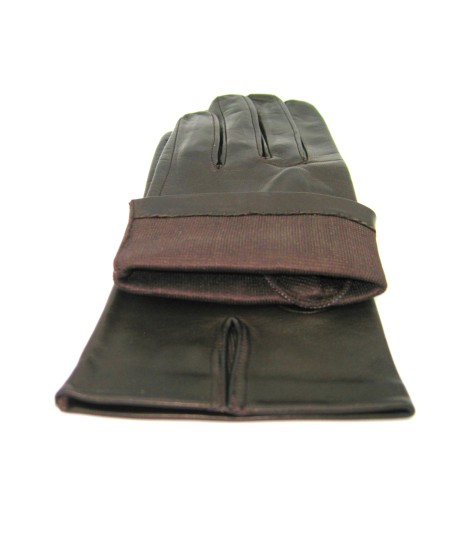 Sermoneta Gloves Guanto Nappa Fodera Seta T.Moro