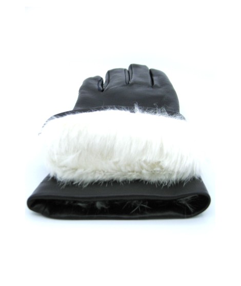 Sermoneta Gloves Guanto Nappa Foderato Lapin Navy