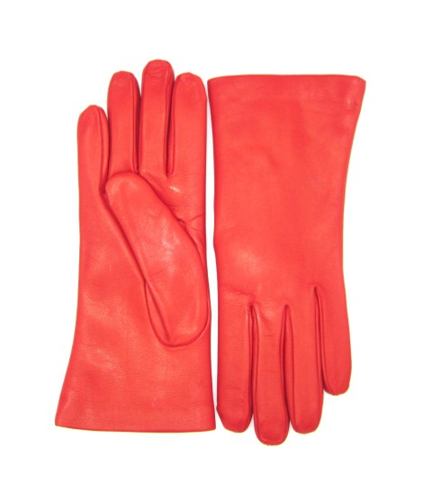 Sermoneta Gloves Guanto Nappa Foderato Lapin Rosso