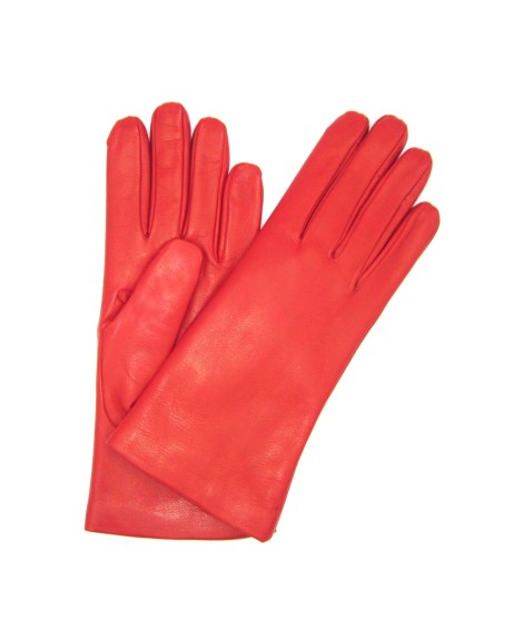Sermoneta Gloves Guanto Nappa foderato Lapin Rosso
