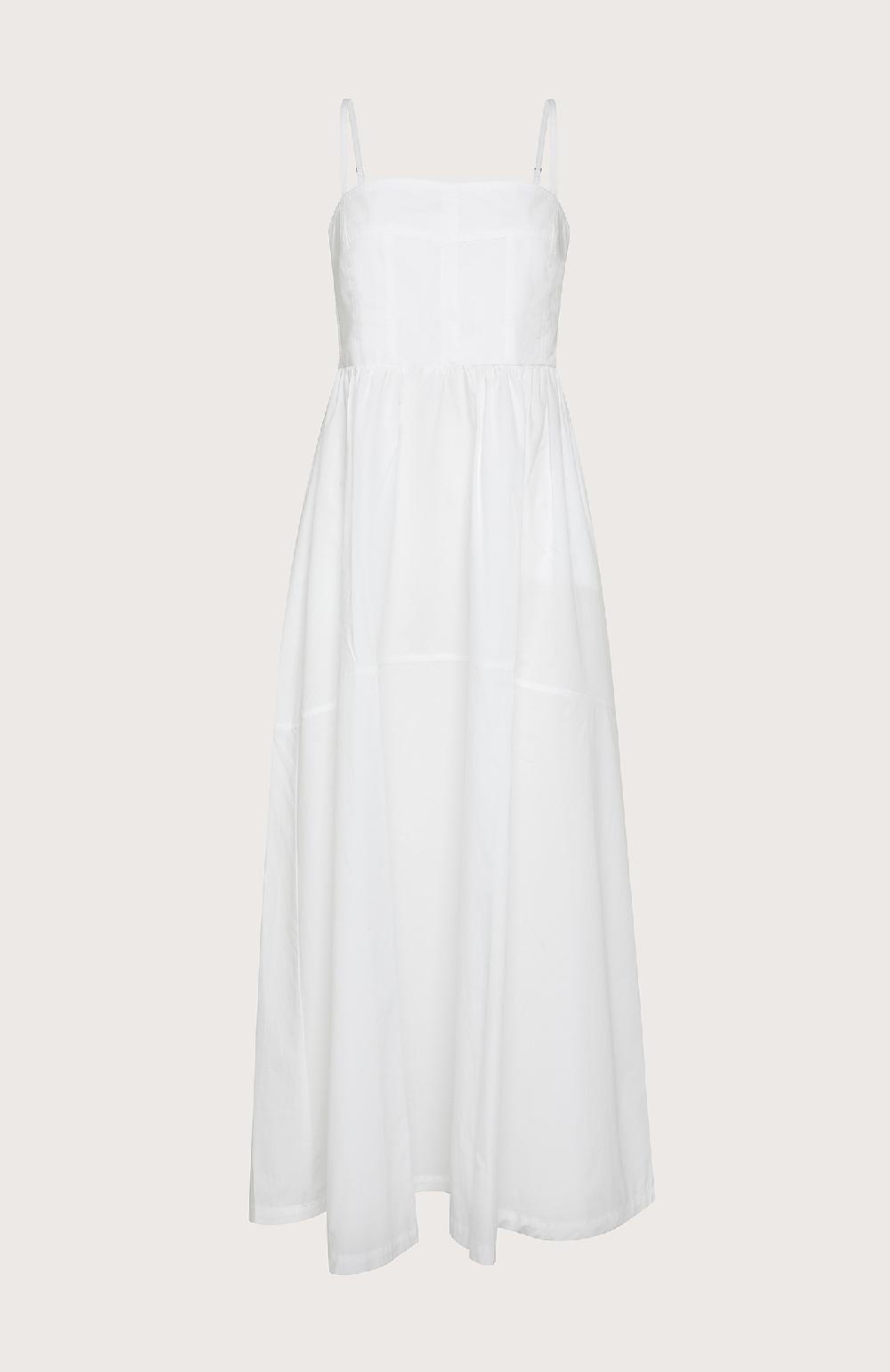 Seventy Abito lungo con bustino e gonna arricciata - Col. Bianco